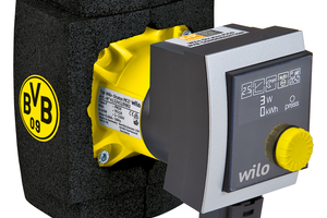  Die Wilo-Pumpe "Stratos PICO Special Edition BVB“ ist in den Vereinsfarben des Dortmunder Fußballbundesligisten gehalten. Sie ist in limitierter Stückzahl erhältlich. 