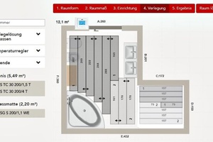  Die optimale Verlegelösung des geeigneten Heizmatten-Systems wird anschließend automatisch erstellt.  